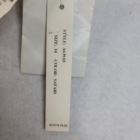 Sharagano Shirt Dress 14 Safari Button Front Roll Sleeve Detachable Belt New - Picture 7 of 11